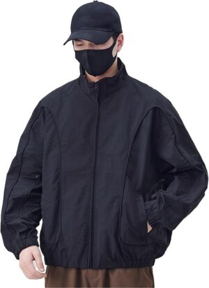 Men's jacket loose casual workwear spring and fall stand-up ...