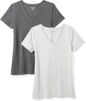 Amazon Essentials Women's Classic-Fit Short-Sleeve V-Neck T-...